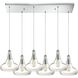 Orbital 6 Light 30 inch Polished Chrome Mini Pendant Ceiling Light