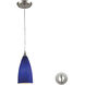 Vesta LED 5 inch Satin Nickel with Blue Mini Pendant Ceiling Light