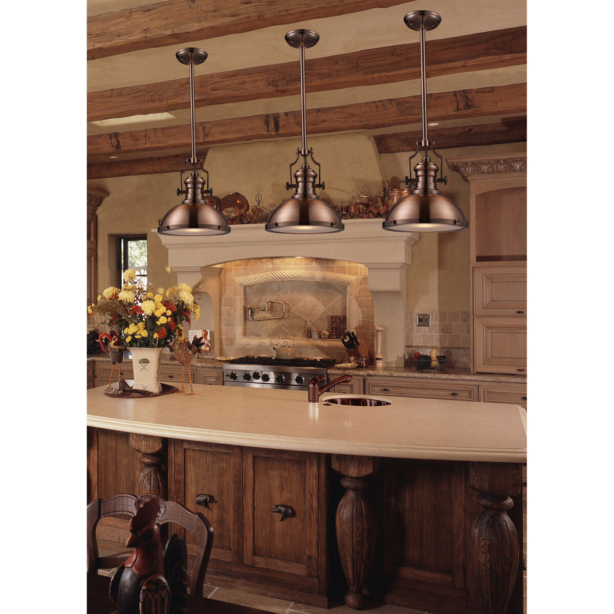 Elk Lighting Chadwick 1 Light Pendant in Antique Copper 66143 1 LED