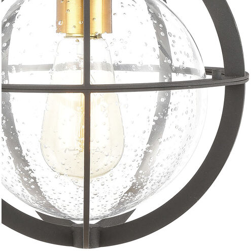 Davenport 1 Light 15 inch Charcoal with Brushed Brass Outdoor Sconce