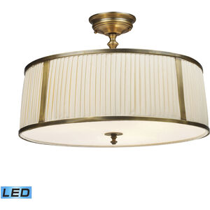 Williamsport LED 20 inch Vintage Brass Semi Flush Mount Ceiling Light