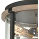 Geringer 3 Light 15 inch Charcoal with Beechwood and Burnished Brass Flush Mount Ceiling Light