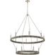 Abaca 14 Light 36 inch Polished Nickel with Gray Abaca Chandelier Ceiling Light