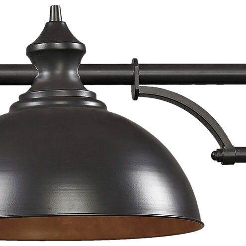 Farmhouse 3 Light 56 inch Oiled Bronze Linear Chandelier Ceiling Light in Incandescent