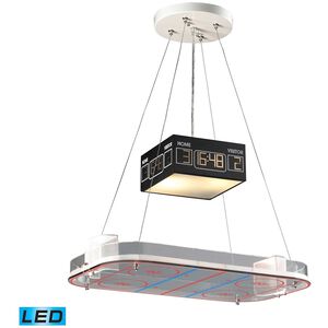 Novelty LED 22 inch Silver Linear Chandelier Ceiling Light, Hockey Arena Motif
