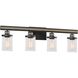 Beaufort 4 Light 30 inch Anvil Iron with Distressed Antiqued Gray Vanity Light Wall Light