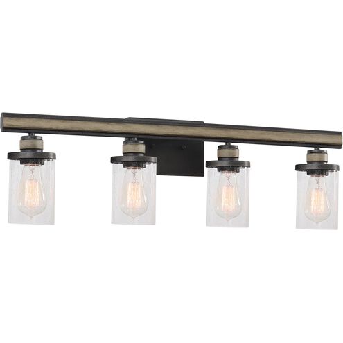 Beaufort 4 Light 30 inch Anvil Iron with Distressed Antiqued Gray Vanity Light Wall Light
