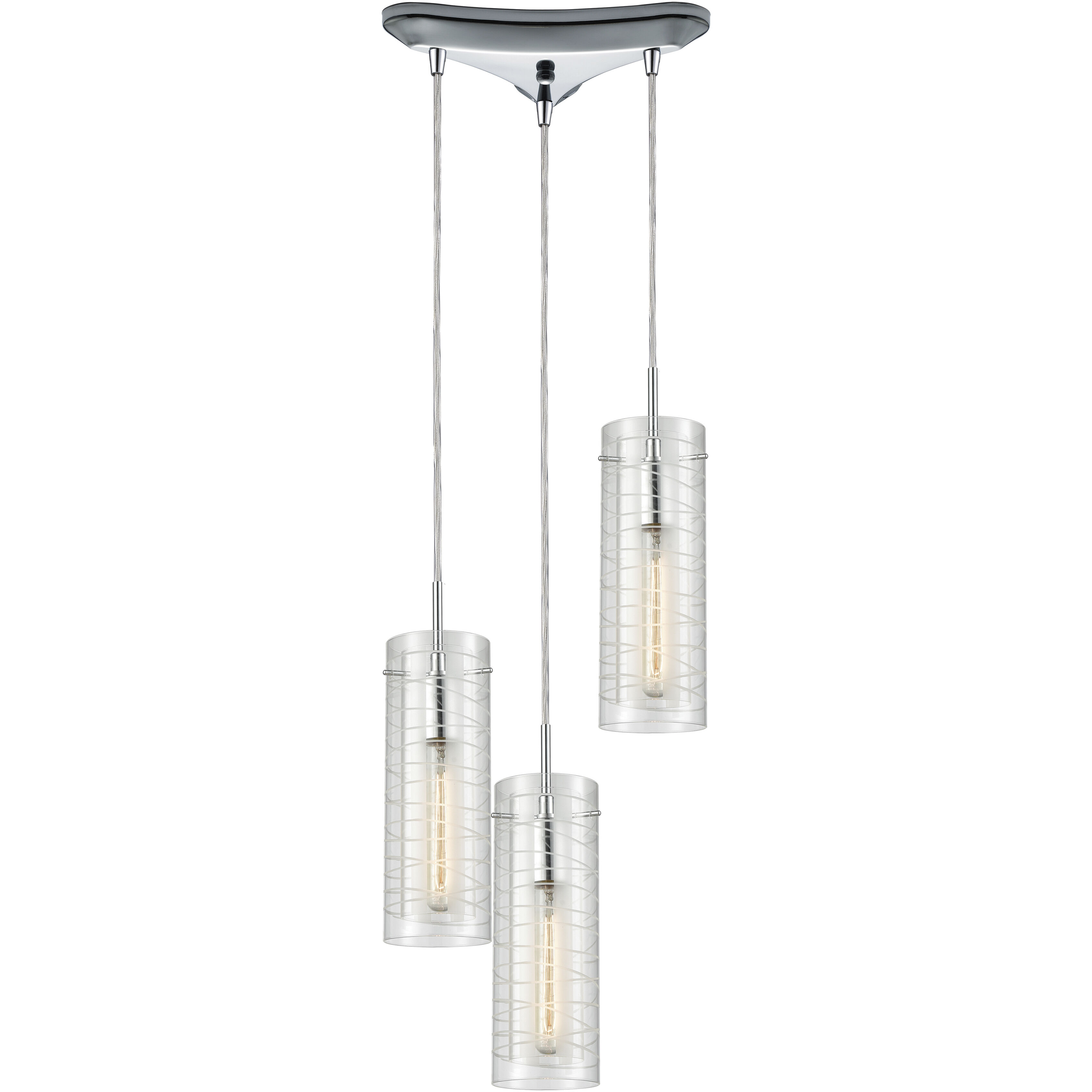 ELK 56595 3 Swirl Multi Pendant Ceiling Light Configurable