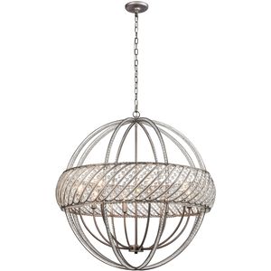 Bradington 8 Light 32 inch Weathered Zinc Chandelier Ceiling Light