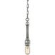 Cast Iron Pipe 1 Light 2 inch Weathered Zinc with Silver Mini Pendant Ceiling Light