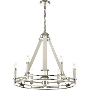 Bergamo 6 Light 29 inch Polished Nickel Chandelier Ceiling Light