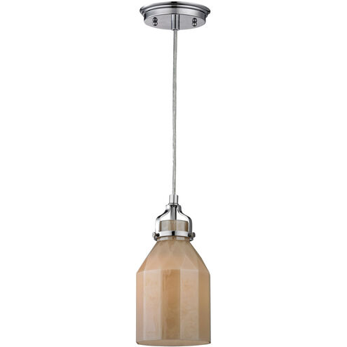 Danica 1 Light 5 inch Polished Chrome with Amber Pendant Ceiling Light