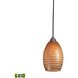 Mulinello LED 6 inch Satin Nickel with Burnt Orange Mini Pendant Ceiling Light in Cocoa