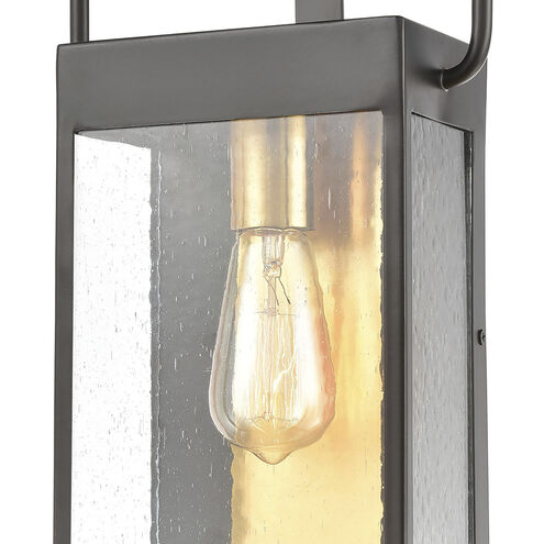 Knowlton 1 Light 14 inch Matte Black with Brushed Brass Outdoor Sconce