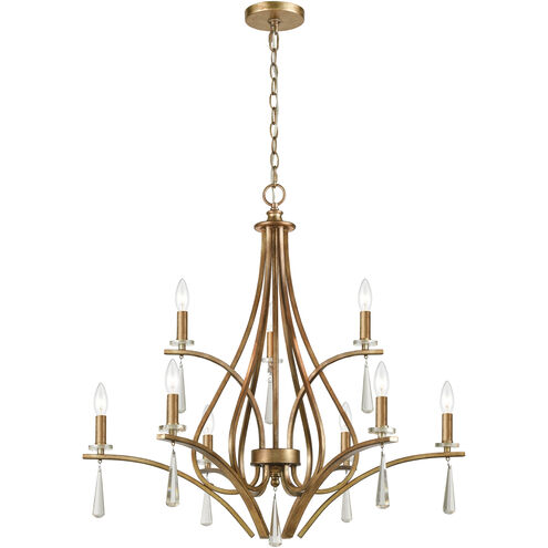 Katania 9 Light 30 inch Antique Gold Chandelier Ceiling Light