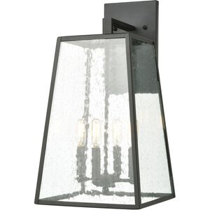 Meditterano 4 Light 22 inch Matte Black Outdoor Wall Sconce