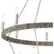 Abaca 14 Light 36 inch Polished Nickel with Gray Abaca Chandelier Ceiling Light