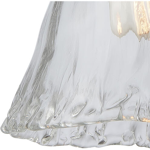 Hand Formed Glass 1 Light 8 inch Oil Rubbed Bronze Mini Pendant Ceiling Light in Standard