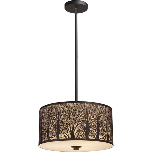 Woodland Sunrise 3 Light 16 inch Aged Bronze Pendant Ceiling Light in Incandescent