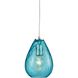 Lagoon 1 Light 6 inch Satin Nickel with Aqua Mini Pendant Ceiling Light