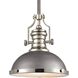 Chadwick 1 Light 13 inch Weathered Zinc with Polished Nickel Pendant Ceiling Light