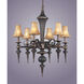 Tower of London 6 Light 29 inch Metallic Brown with Black and Beige Chandelier Ceiling Light