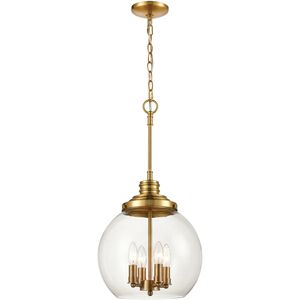 Chandra 4 Light 13 inch Burnished Brass Pendant Ceiling Light
