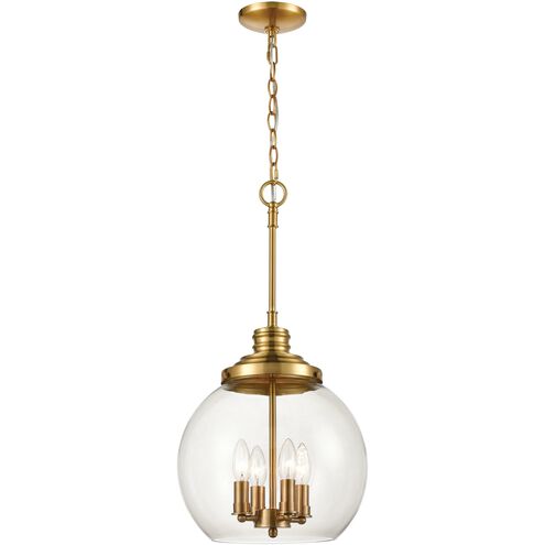 Chandra 4 Light 13 inch Burnished Brass Pendant Ceiling Light
