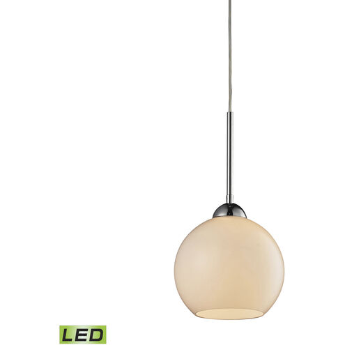 Cassandra LED 8 inch Polished Chrome Mini Pendant Ceiling Light in White