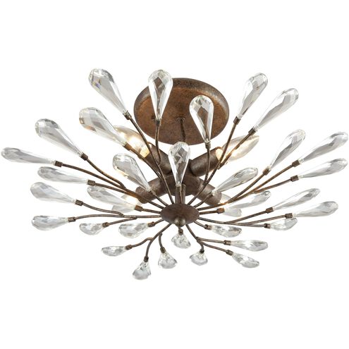 Crislett 4 Light 22 inch Sunglow Bronze Semi Flush Mount Ceiling Light