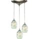 Vines 3 Light 10 inch Satin Nickel Mini Pendant Ceiling Light in Incandescent