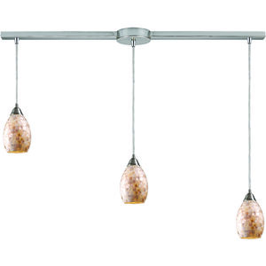 Capri 3 Light 36 inch Satin Nickel Multi Pendant Ceiling Light in Incandescent, Linear with Recessed Adapter, Configurable