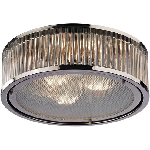 Linden Manor 3 Light 16 inch Polished Nickel Flush Mount Ceiling Light