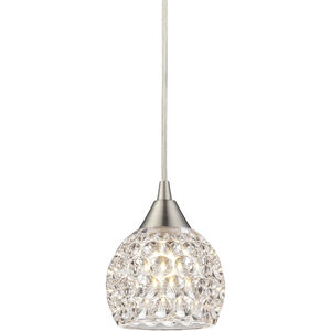 Kersey 1 Light 5 inch Satin Nickel with Clear Multi Pendant Ceiling Light in Standard, Configurable