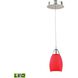 Buro 1 Light 4 inch Chrome with Red Mini Pendant Ceiling Light