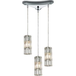 Cynthia 3 Light 10 inch Polished Chrome Mini Pendant Ceiling Light
