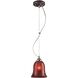 Bellisimo 1 Light 7 inch Chrome with Red Mini Pendant Ceiling Light