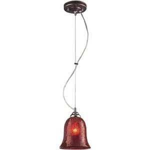 Bellisimo 1 Light 7 inch Chrome with Red Mini Pendant Ceiling Light