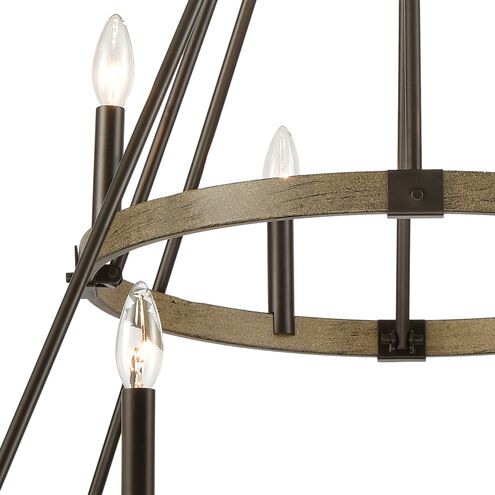 Transitions 12 Light 36 inch Oil Rubbed Bronze with Aspen Chandelier Ceiling Light