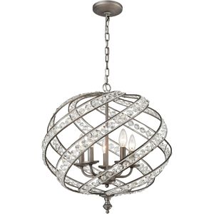 Renaissance 5 Light 21 inch Weathered Zinc Chandelier Ceiling Light