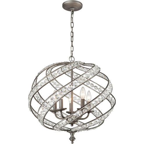 Renaissance 5 Light 21 inch Weathered Zinc Chandelier Ceiling Light