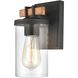 Holdfast 1 Light 5 inch Charcoal with Beechwood Vanity Light Wall Light