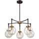 Boudreaux 5 Light 23 inch Matte Black with Antique Gold Chandelier Ceiling Light