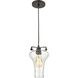 Volus 1 Light 7 inch Oil Rubbed Bronze with Clear Mini Pendant Ceiling Light