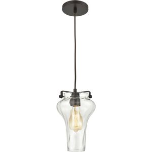 Volus 1 Light 7 inch Oil Rubbed Bronze with Clear Mini Pendant Ceiling Light