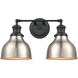 Haralson 2 Light 17 inch Charcoal with Satin Nickel Vanity Light Wall Light