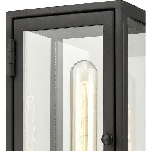 Foundation 1 Light 12 inch Matte Black with Aged Brass Outdoor Sconce