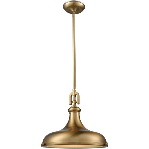 Rutherford 1 Light 15 inch Satin Brass Pendant Ceiling Light