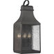 Forged Jefferson 3 Light 27 inch Charcoal with Clear Outdoor Sconce