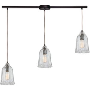 Hand Formed Glass Linear Mini Pendant Ceiling Light